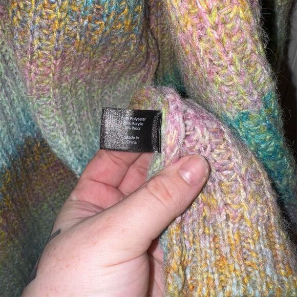 Lane Bryant Plus Size 22 Orange Ombre Chunky Knit Cardigan Sweater - Picture 3 of 6